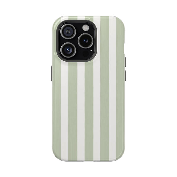 Sage Cabana Stripe MagSafe® Phone Case