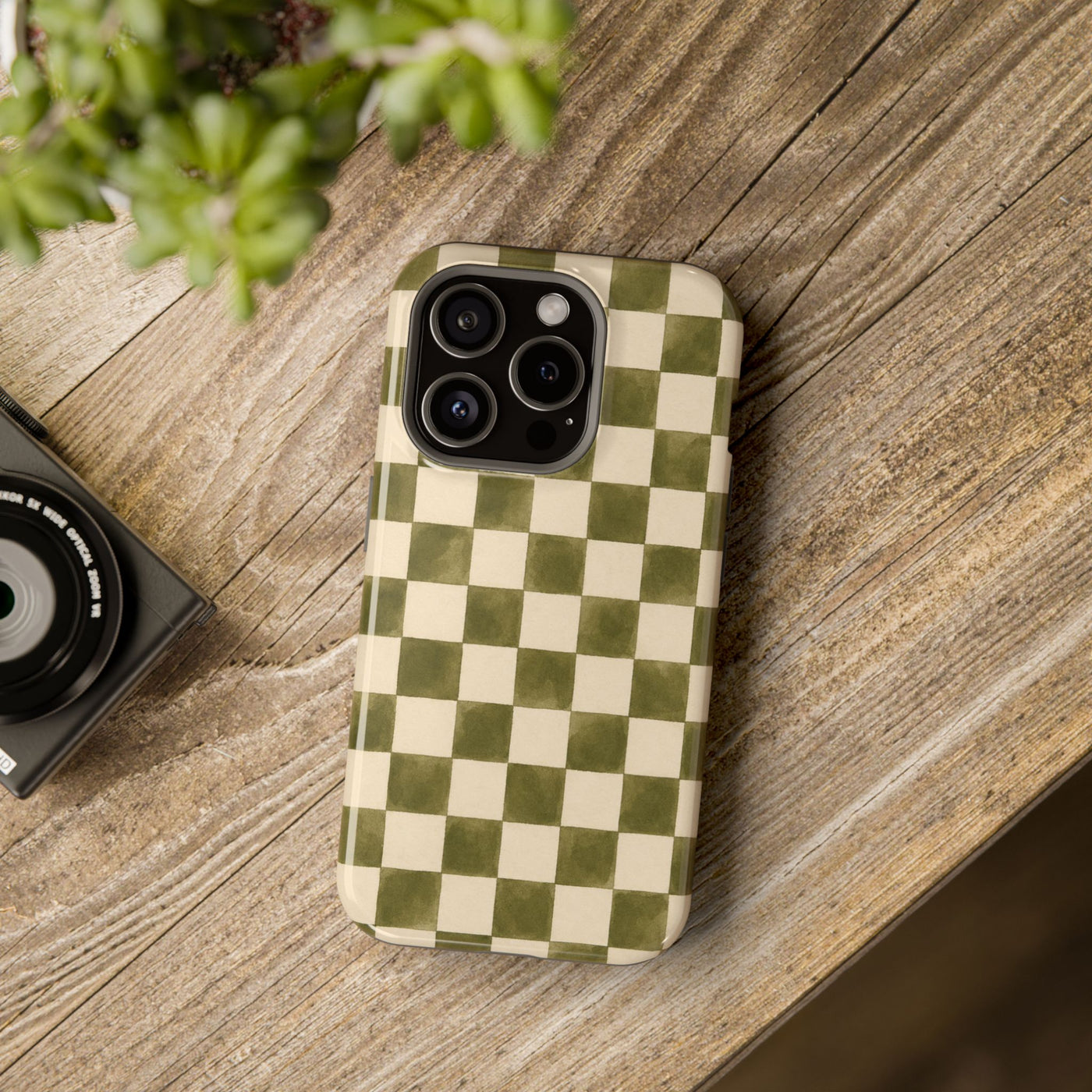 Olive Check MagSafe® Phone Case