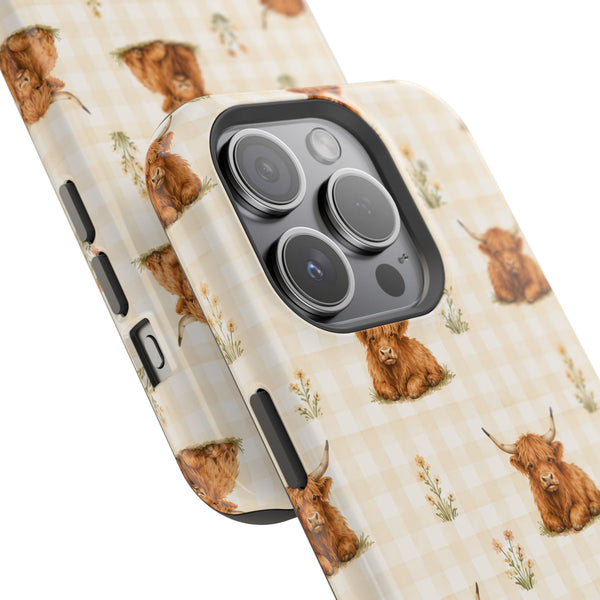 Highland Cow Gingham MagSafe® Phone Case