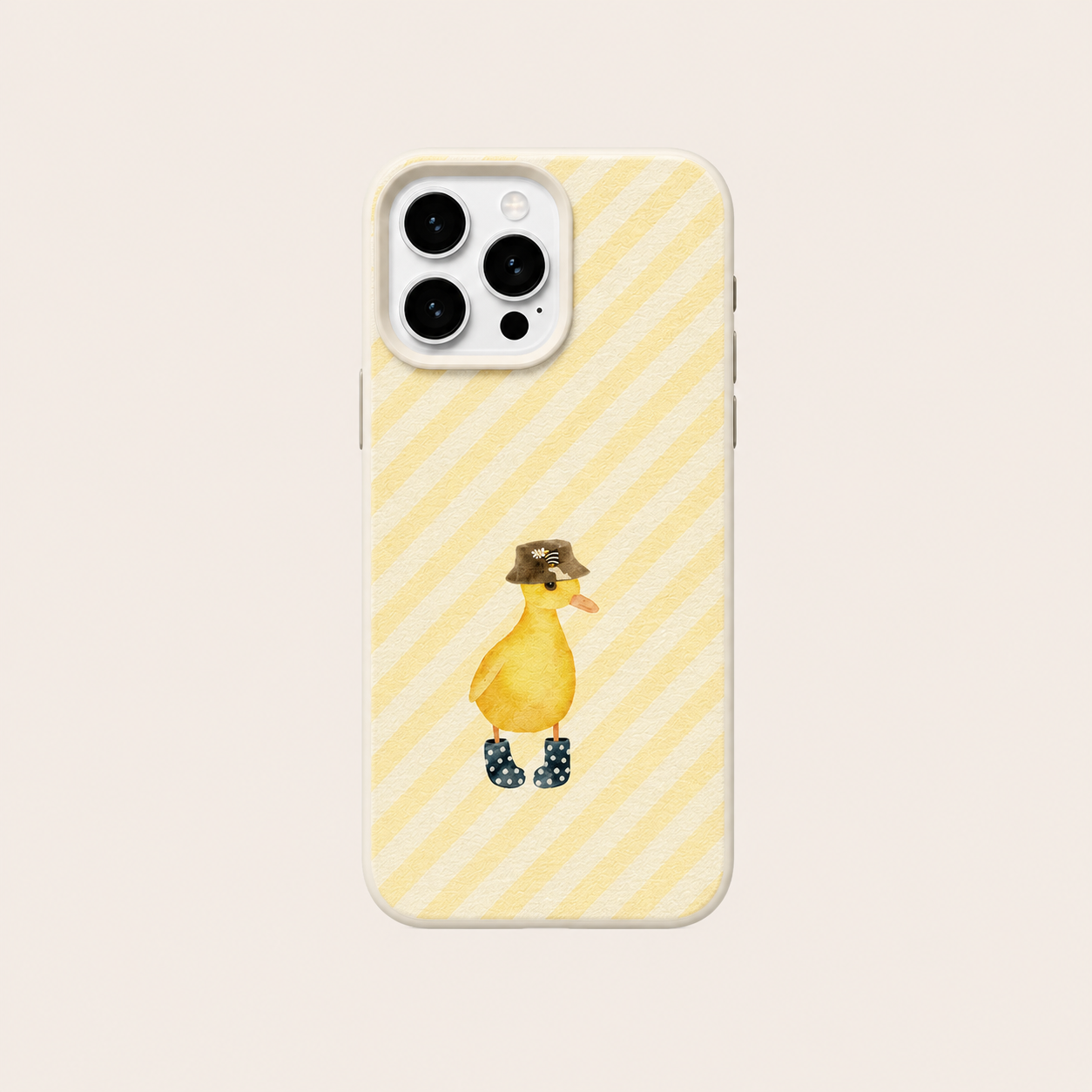 Cute Pastel Striped Duck iPhone Case