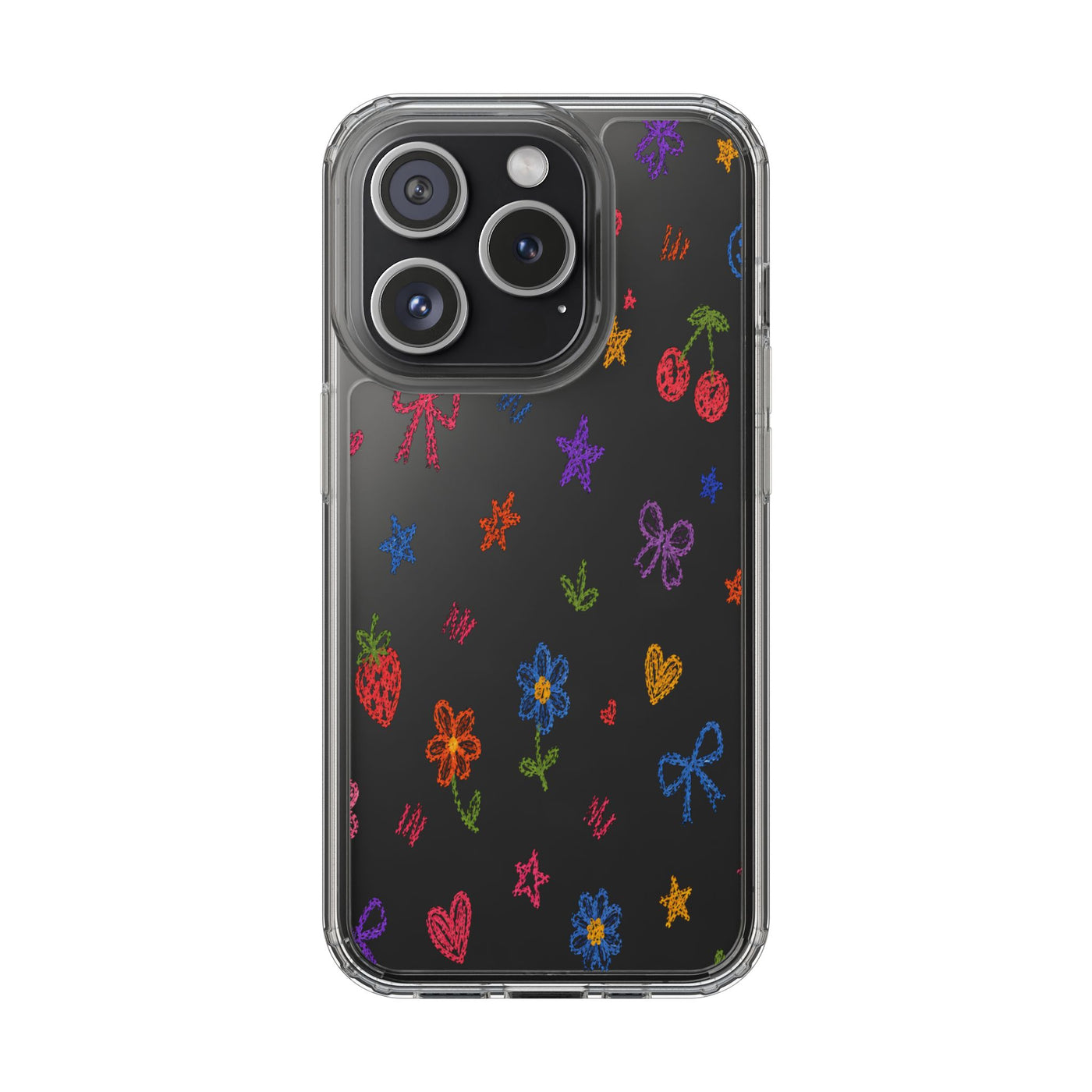 Colourful Doodle Clear Phone Case
