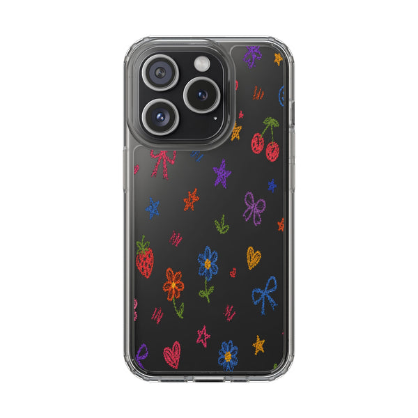 Colourful Doodle Clear Phone Case