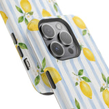 Blue Stripe Lemon MagSafe® Phone Case
