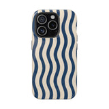 Navy Wavy Stripe MagSafe® Phone Case