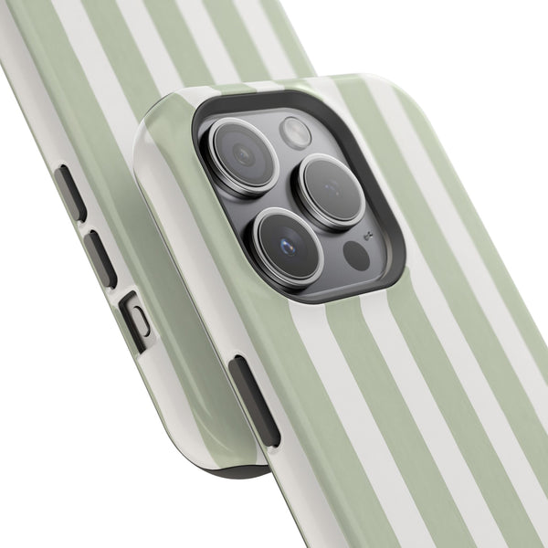 Sage Cabana Stripe MagSafe® Phone Case