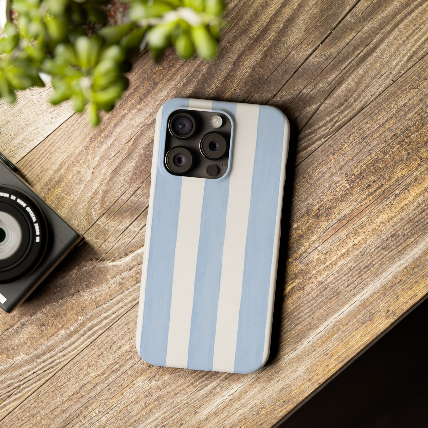 Blue Cabana Stripe Slim Phone Case