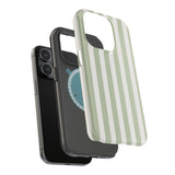 Sage Cabana Stripe MagSafe® Phone Case