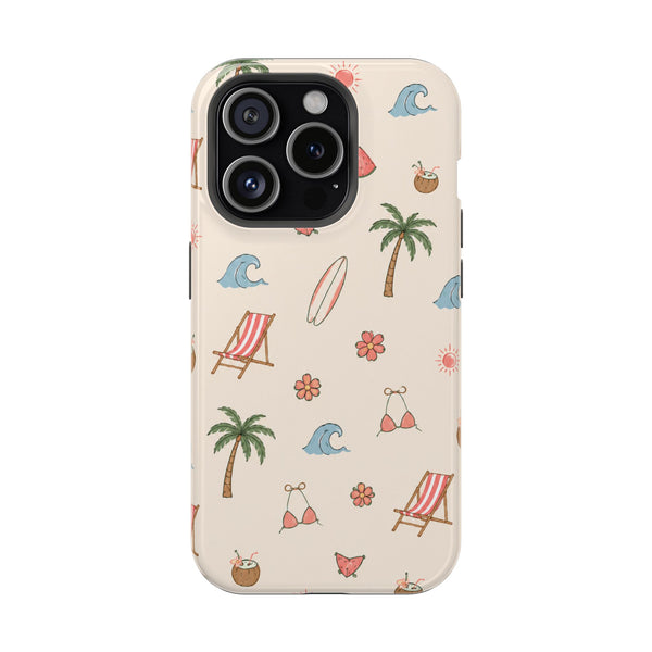 Beach Day Icons MagSafe® Phone Case