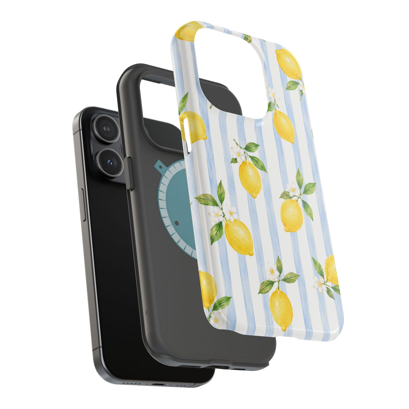 Blue Stripe Lemon MagSafe® Phone Case