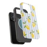 Blue Stripe Lemon MagSafe® Phone Case