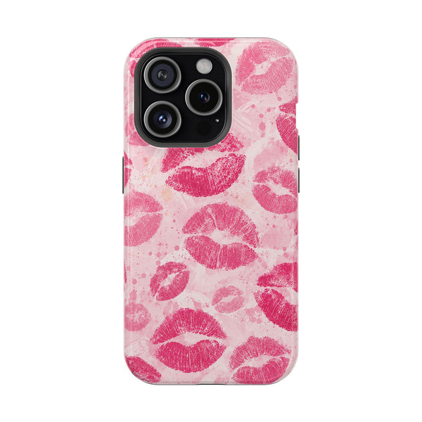 Pink Kiss Print MagSafe® Phone Case