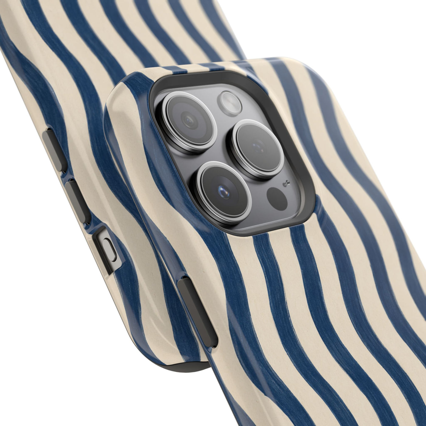 Navy Wavy Stripe MagSafe® Phone Case
