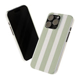 Sage Cabana Stripe Slim Phone Case