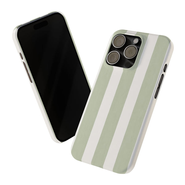 Sage Cabana Stripe Slim Phone Case