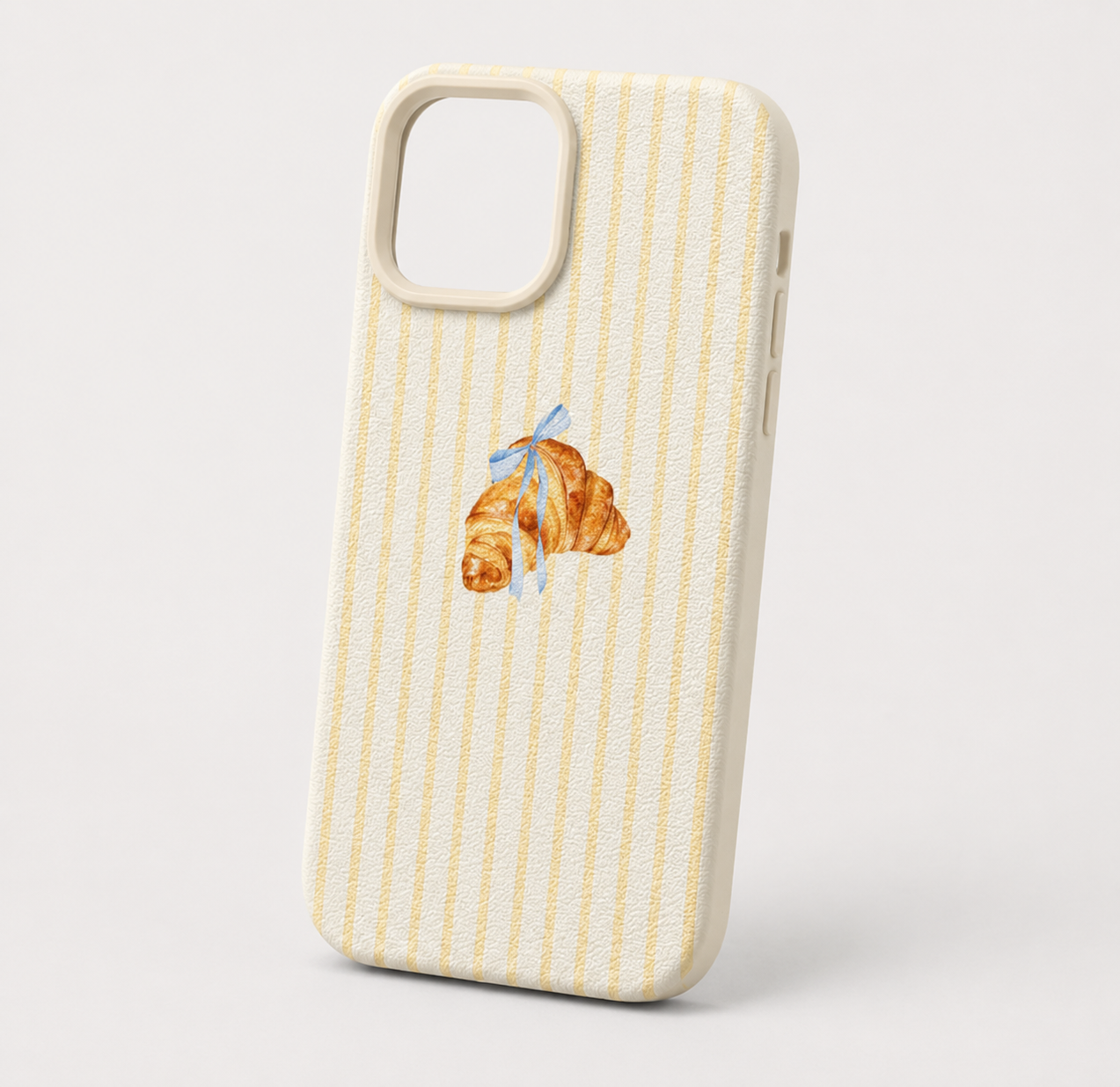 Cute Croissant Striped iPhone Case