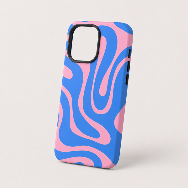 Retro Blue Waves Phone Case