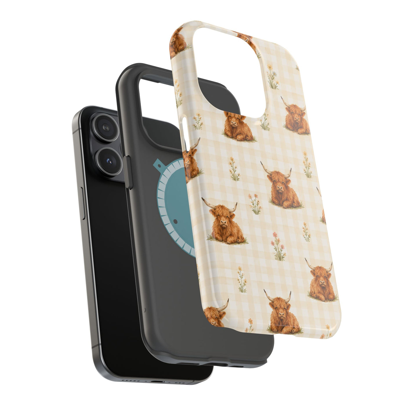 Highland Cow Gingham MagSafe® Phone Case