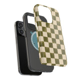 Olive Check MagSafe® Phone Case