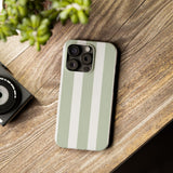 Sage Cabana Stripe Slim Phone Case