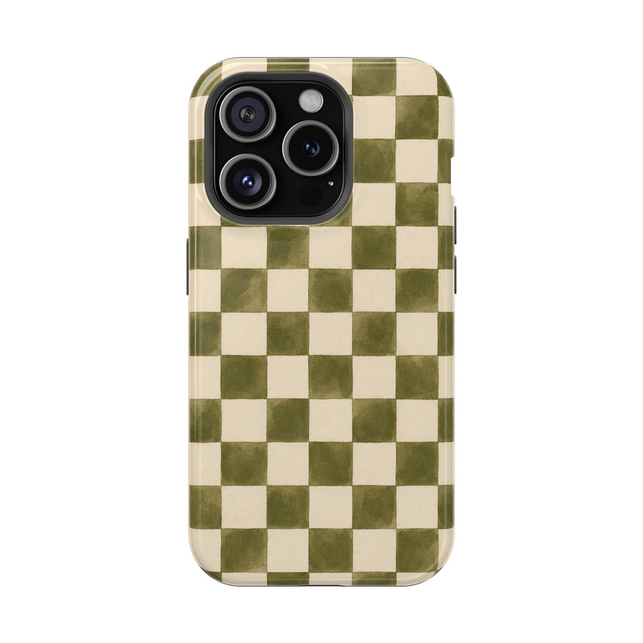 Olive Check MagSafe® Phone Case