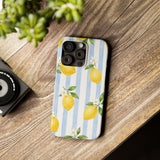 Blue Stripe Lemon Slim Phone Case