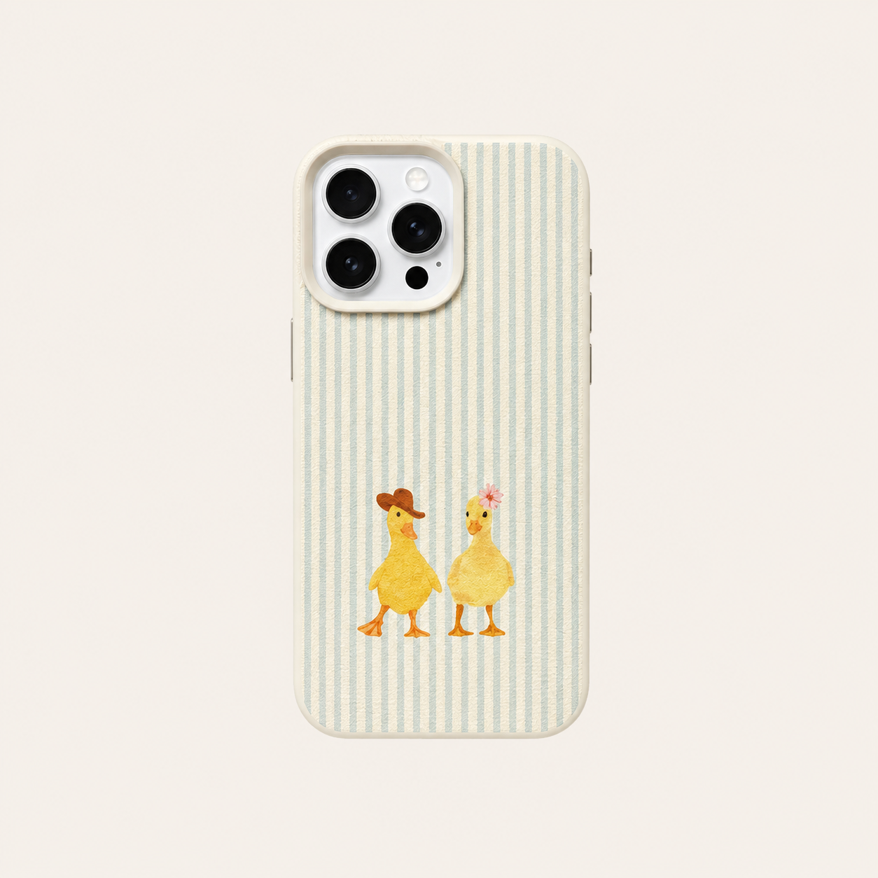 Cute Pastel Striped Duck iPhone Case