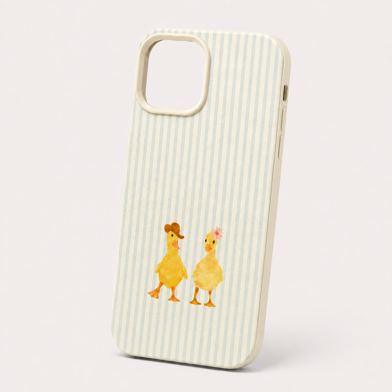 Cute Pastel Striped Duck iPhone Case