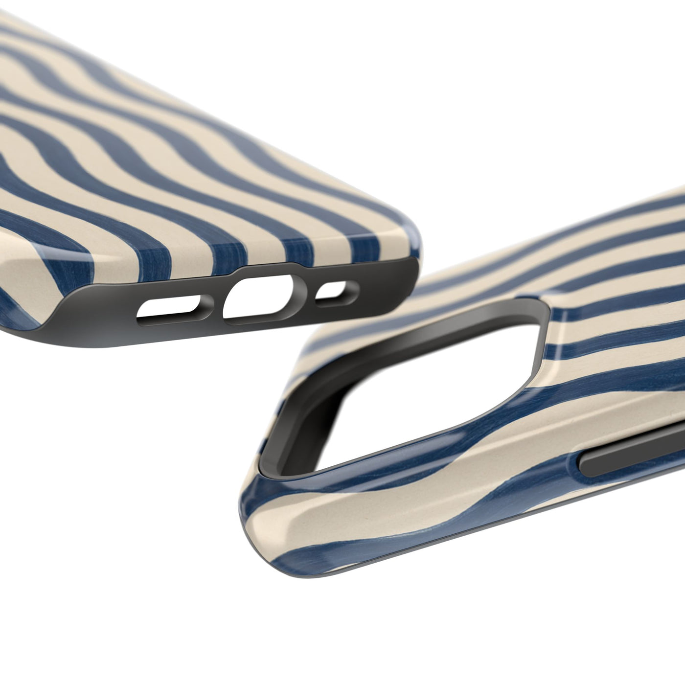 Navy Wavy Stripe MagSafe® Phone Case