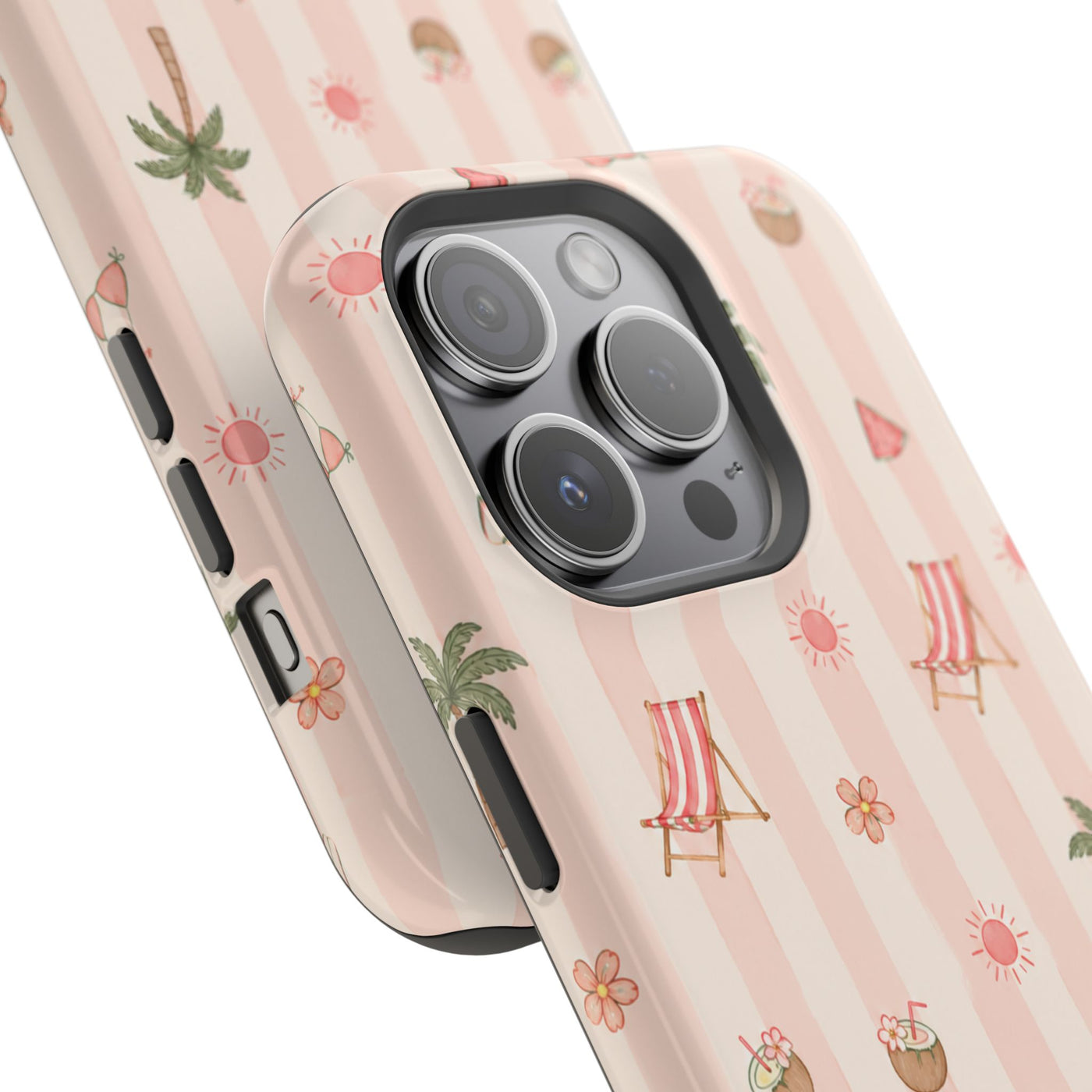 Pink Beach Day Stripe MagSafe® Phone Case