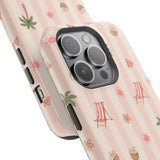 Pink Beach Day Stripe MagSafe® Phone Case