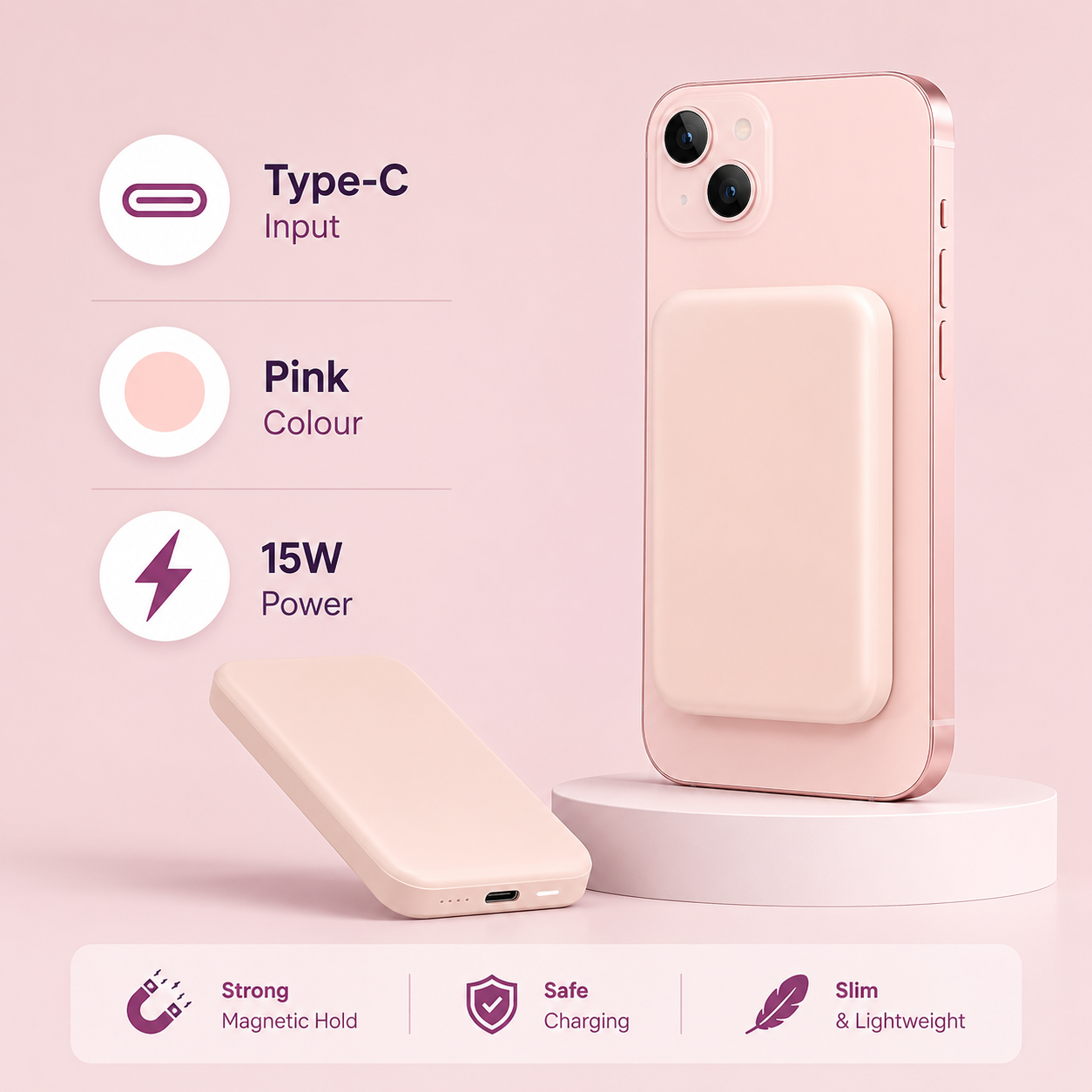 Magnetic Wireless Power Bank