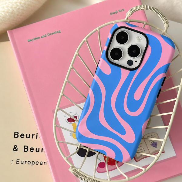 Retro Blue Waves Phone Case
