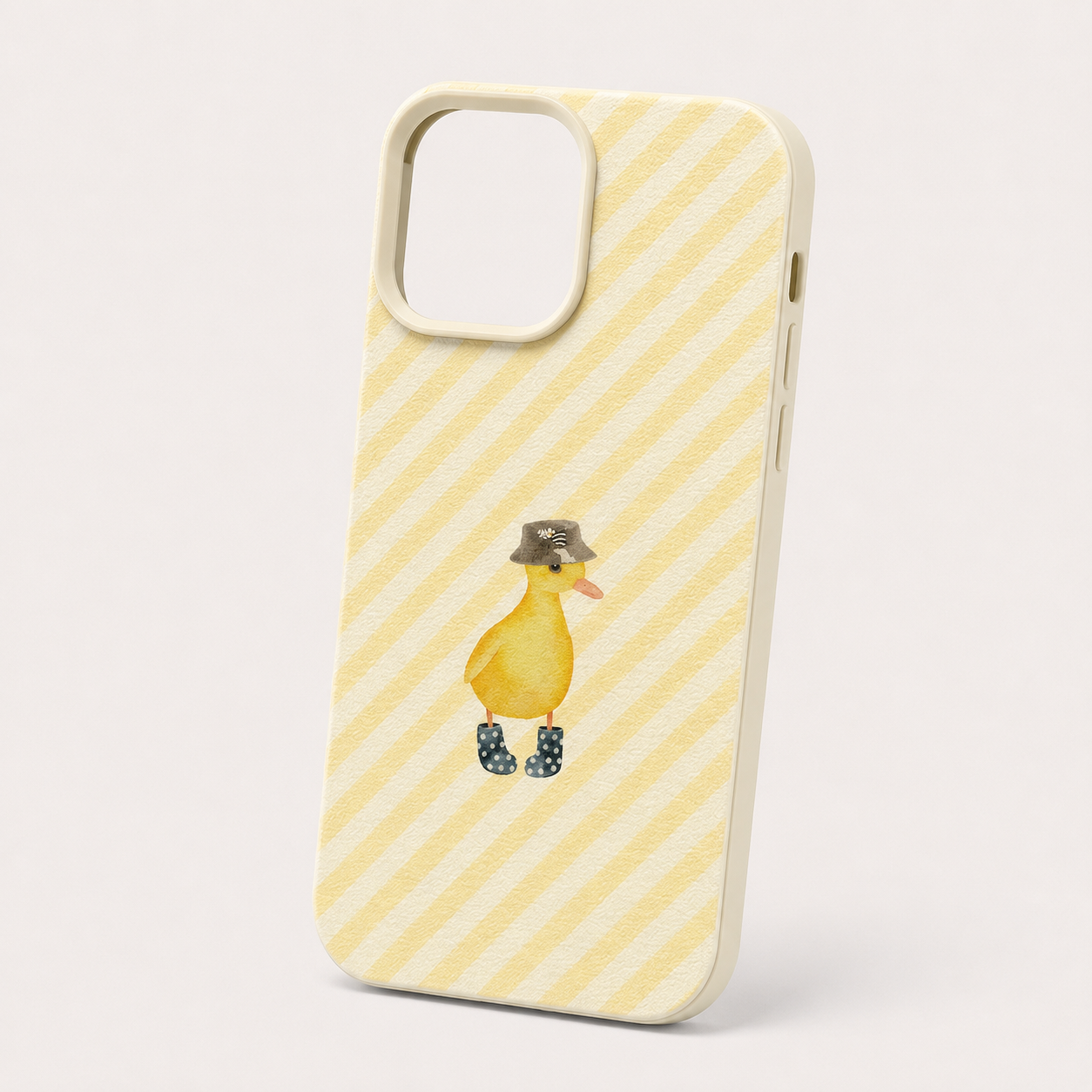 Cute Pastel Striped Duck iPhone Case