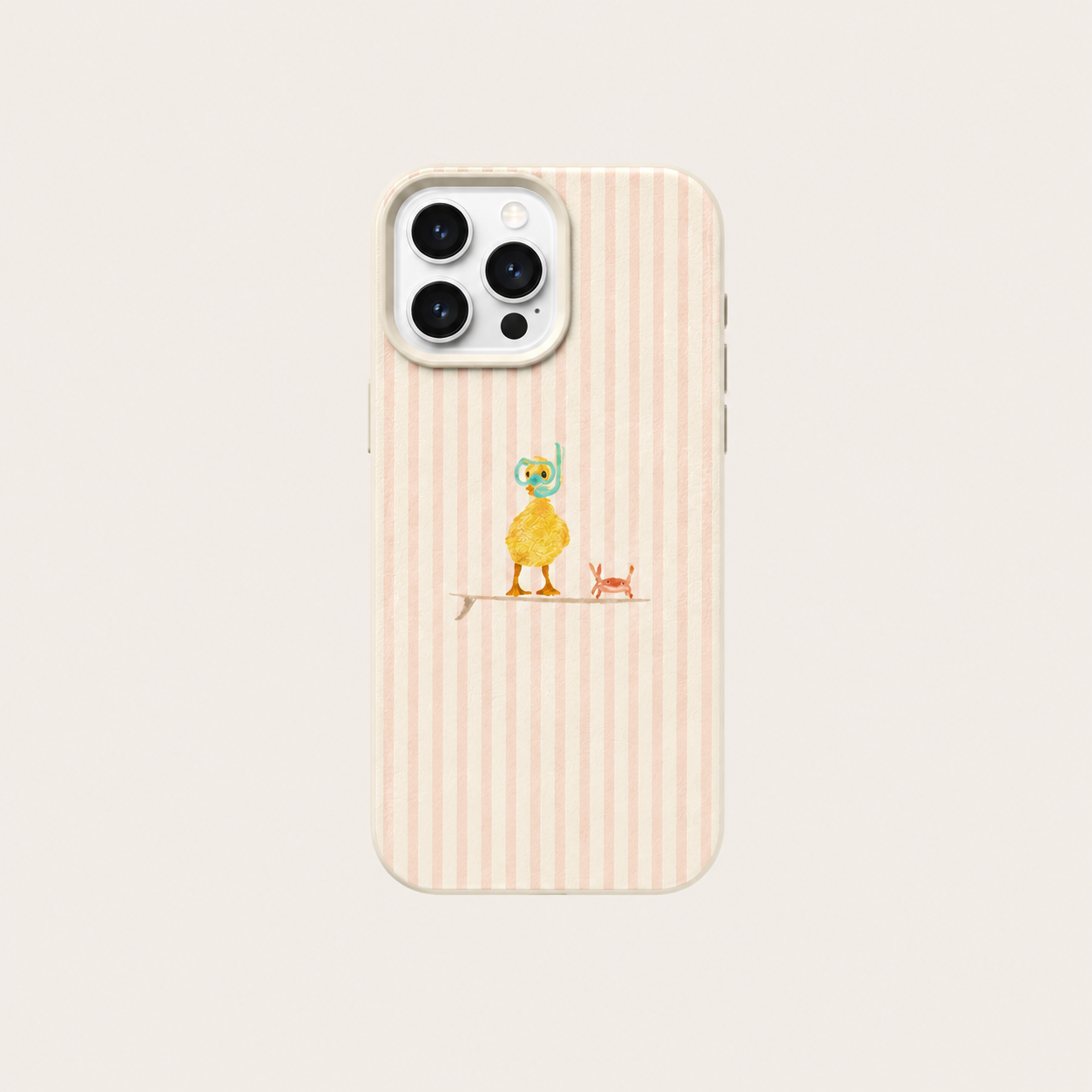 Cute Pastel Striped Duck iPhone Case